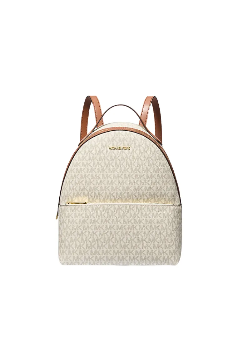 ( PREORDER ) Michael Kors Sheila Medium Logo Backpack In Vanilla 35F3G6HB6B