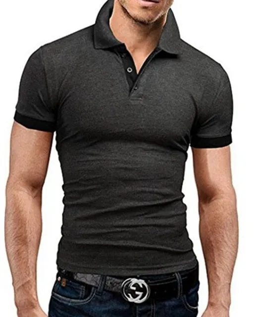 2019 Fashion Polo Shirt Men Casual Turn Down Collar Short Sleeve Men Shirt Slim Fit Mens Summer Tops Polo Homme Plus Size 5xl