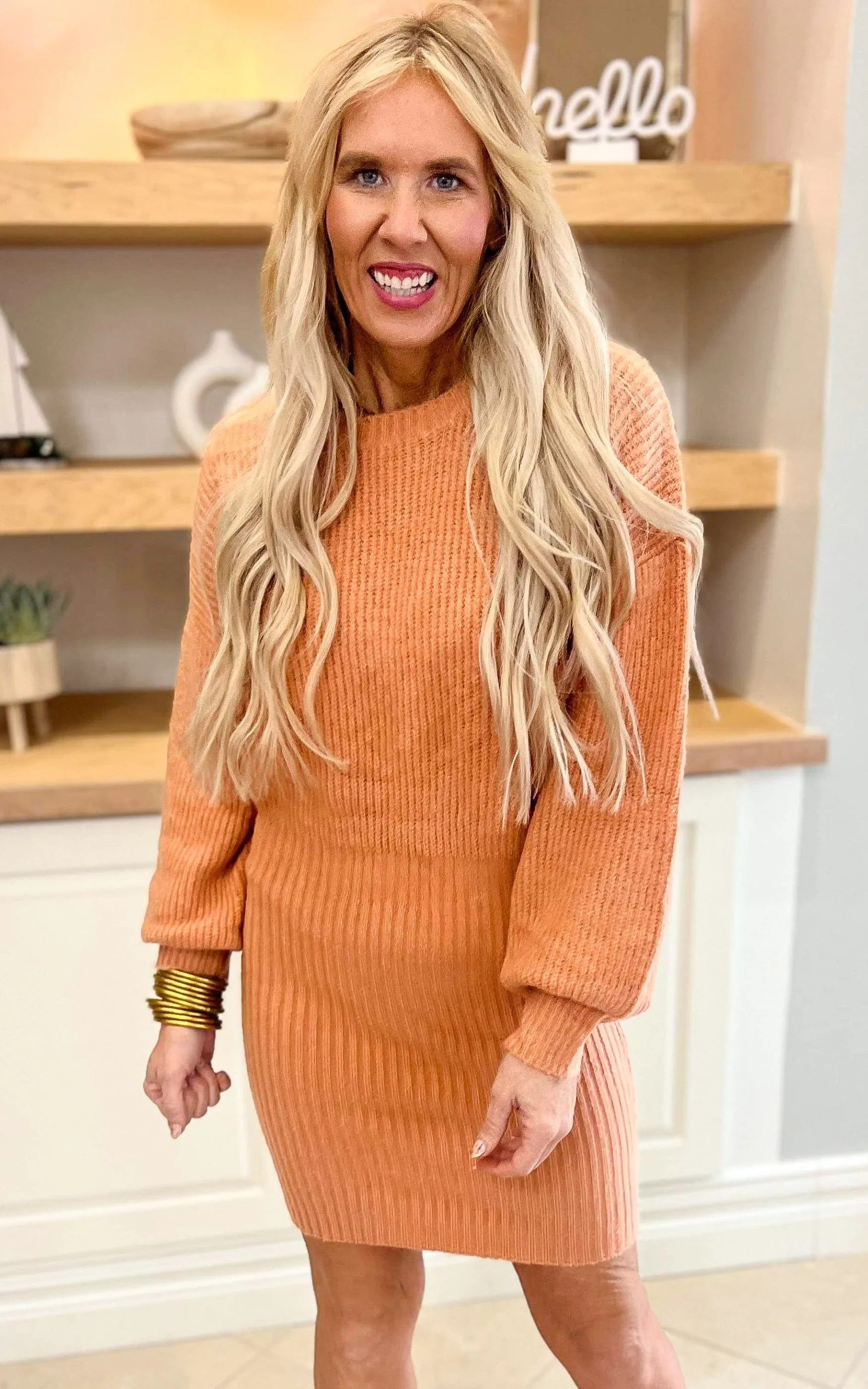 Apricot Sweater Dress - Final Sale