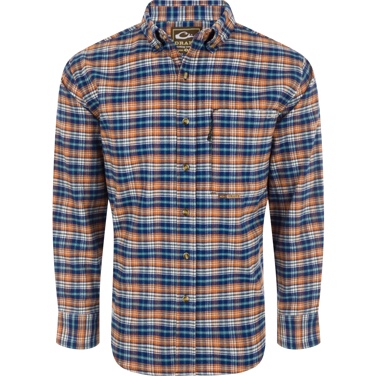 Autumn Brushed Twill Plaid Button-Down Long Sleeve Shirt