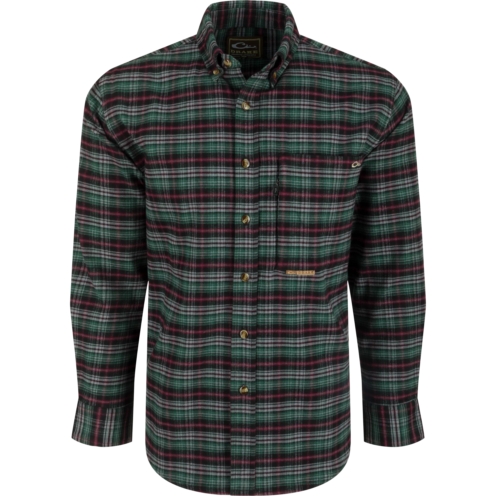 Autumn Brushed Twill Plaid Button-Down Long Sleeve Shirt