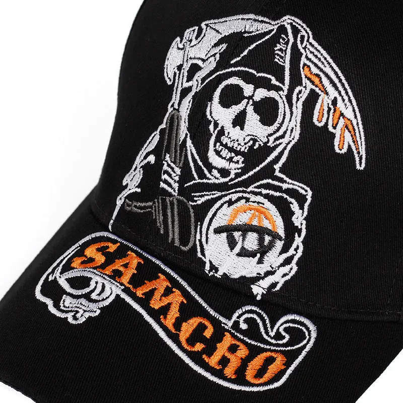 Baseball Cap SOA Sons of Anarchy Skull Embroidery Casual Snapback Hat