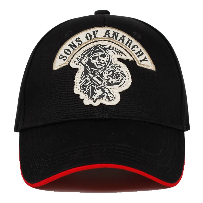 Baseball Cap SOA Sons of Anarchy Skull Embroidery Casual Snapback Hat