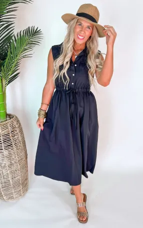 Black Magic Sleeveless Midi Dress - Final Sale