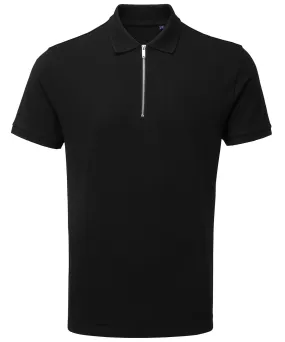 Black - Men's zip polo