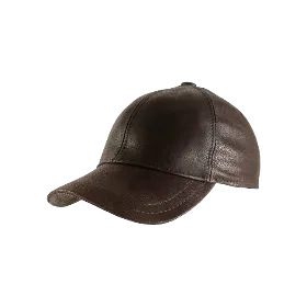 Brown Leather Men's Caps 100% Genuine Leather Baseball Unisex Cap