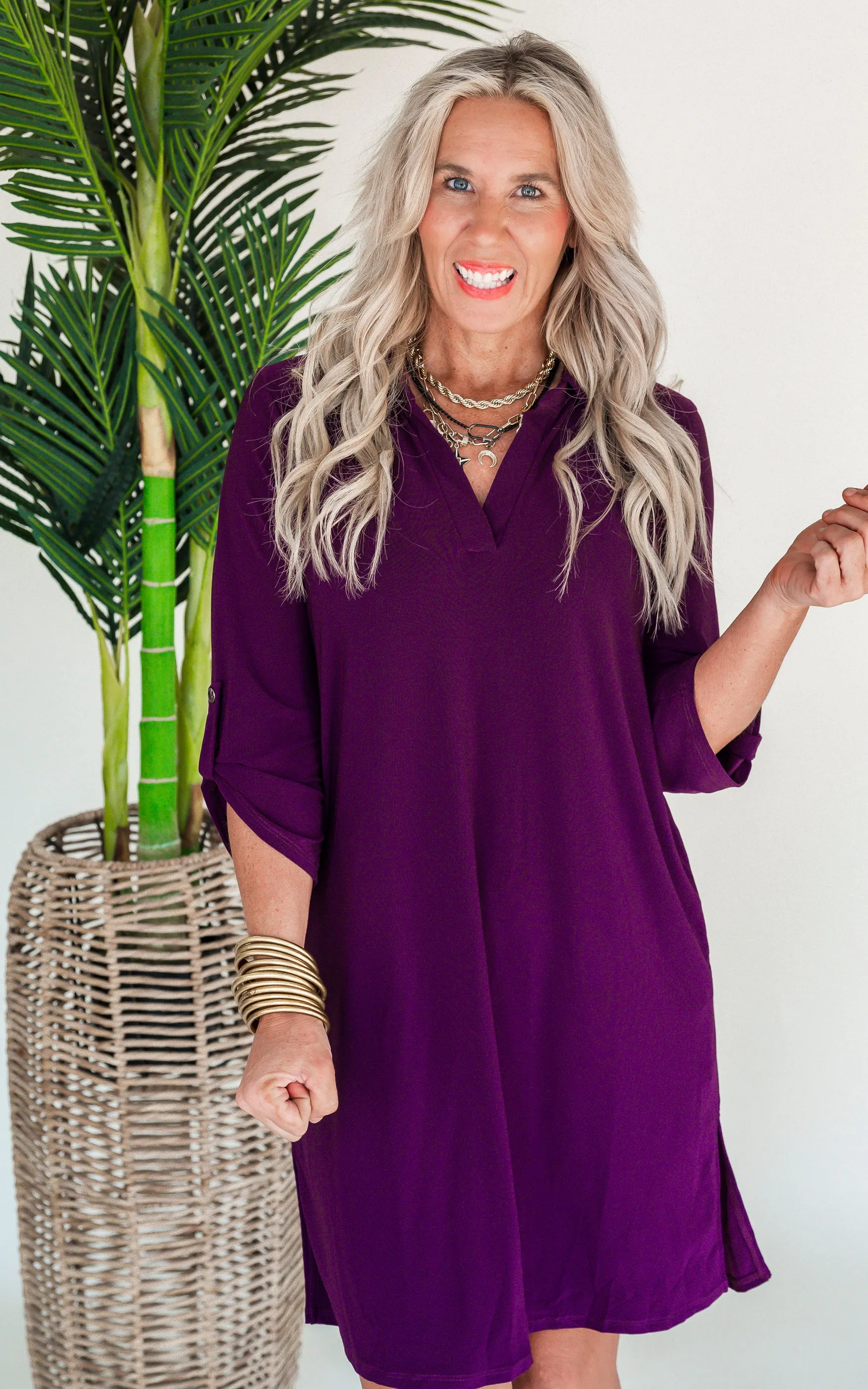 Can it Be Fall Already Half Sleeve Solid Knit Dress - Final Sale