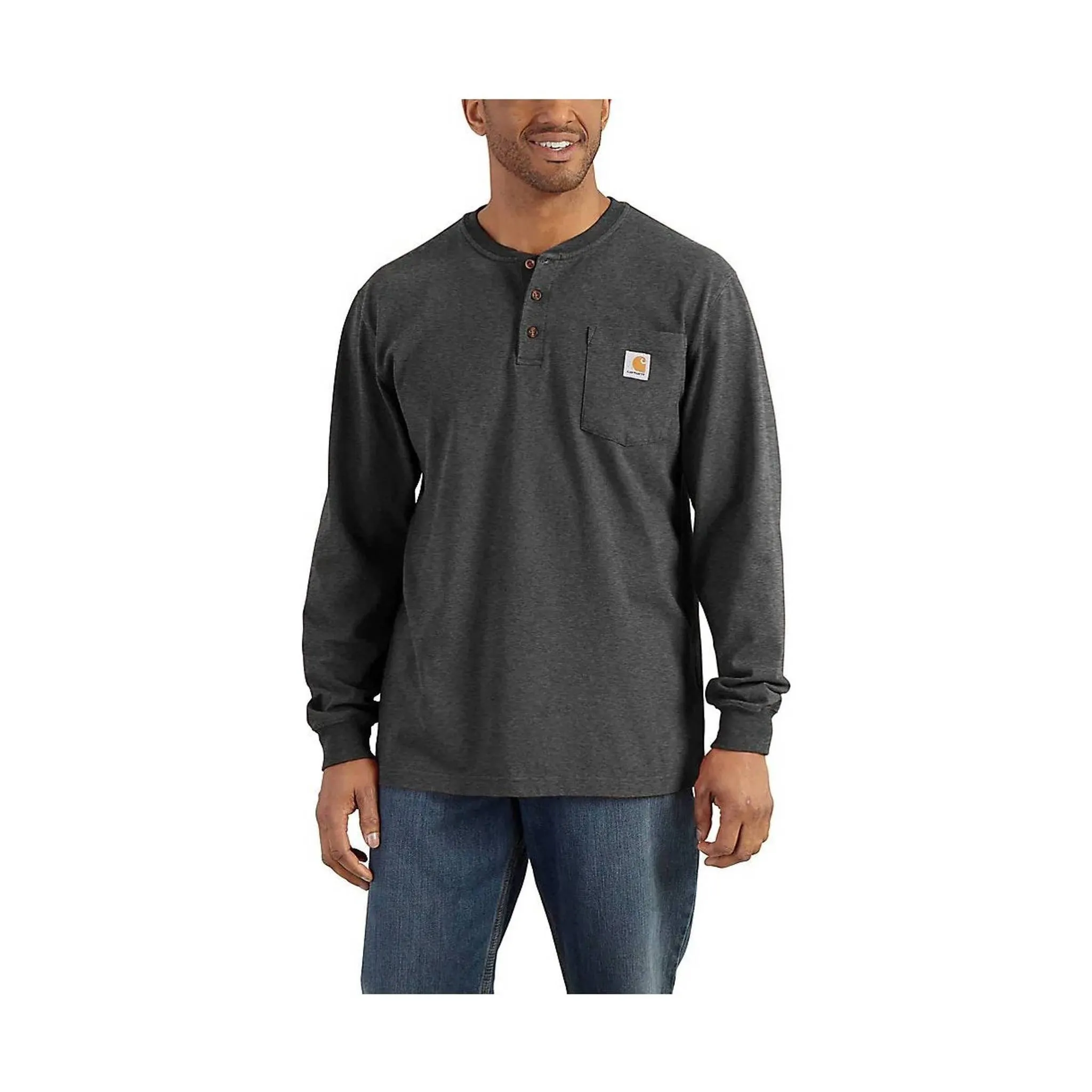 Carhartt Men's Workwear Long Sleeve Henley - Carbon Heather