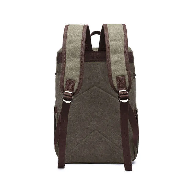 Casual Style Canvas Laptop Backpack 20L