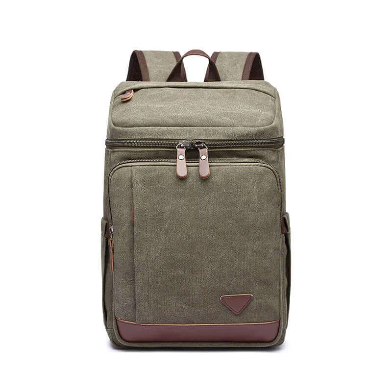 Casual Style Canvas Laptop Backpack 20L