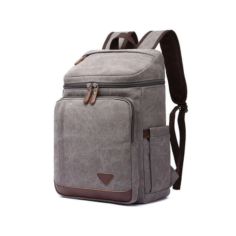 Casual Style Canvas Laptop Backpack 20L