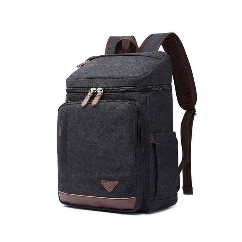 Casual Style Canvas Laptop Backpack 20L