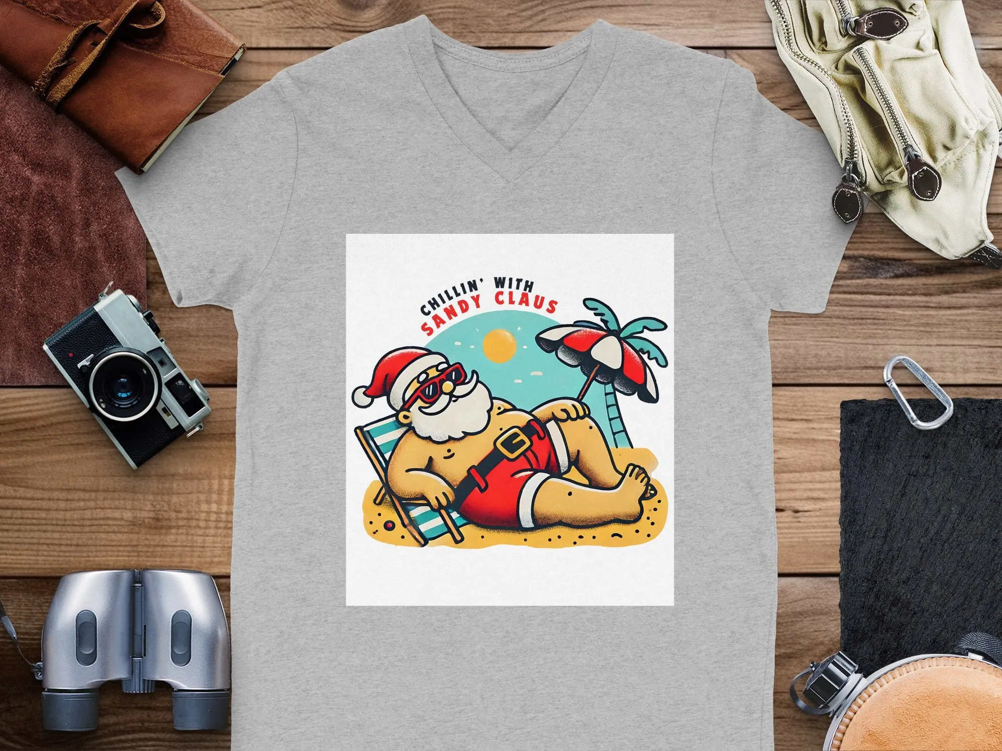 Chillin' With Sandy Claus Vintage Beach Santa T-Shirts