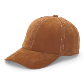 Chokore Casual Baseball Cap in Velour Leather (Light Brown)