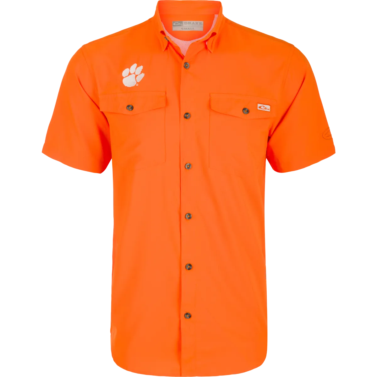 Clemson Frat Dobby Solid Short Sleeve Shirt