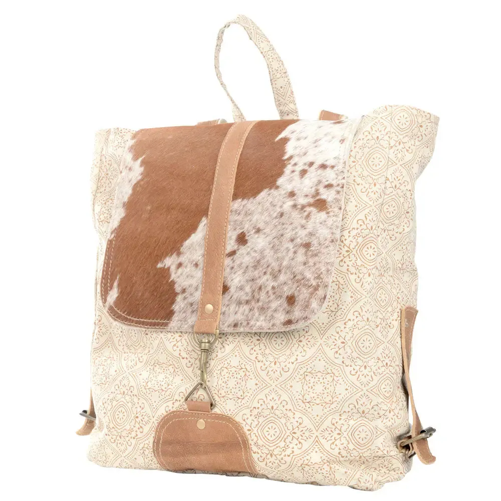 Cowhide Leather & Canvas Backpack