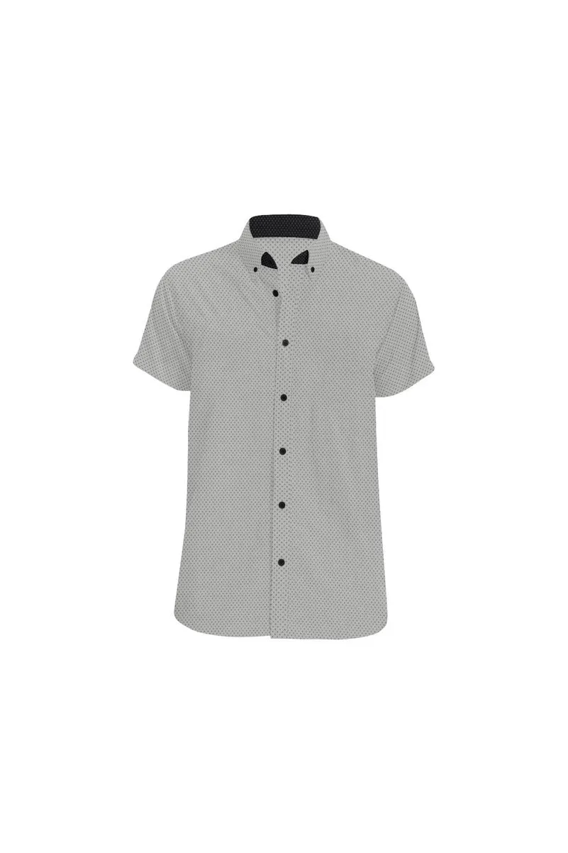 Dark Gray Polka Dot Men's All Over Print Short Sleeve Shirt