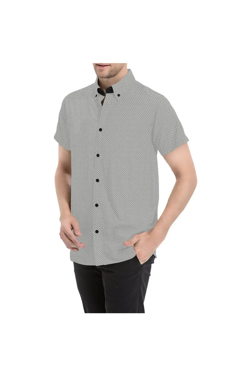 Dark Gray Polka Dot Men's All Over Print Short Sleeve Shirt