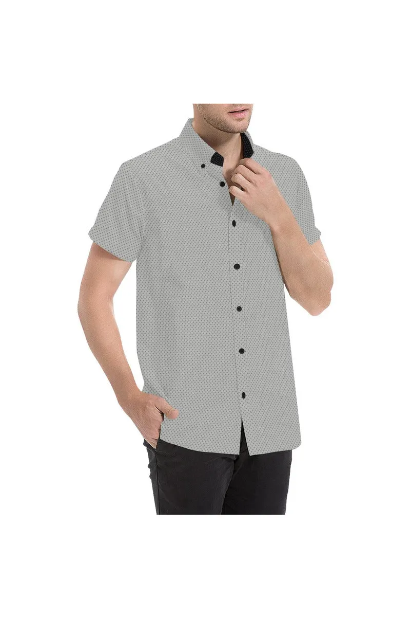 Dark Gray Polka Dot Men's All Over Print Short Sleeve Shirt