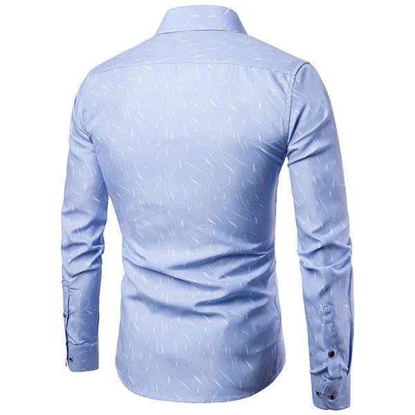 Designer Shirt for Men Slim Fit Long Sleeve Printing Single Chest Pocket Button Up