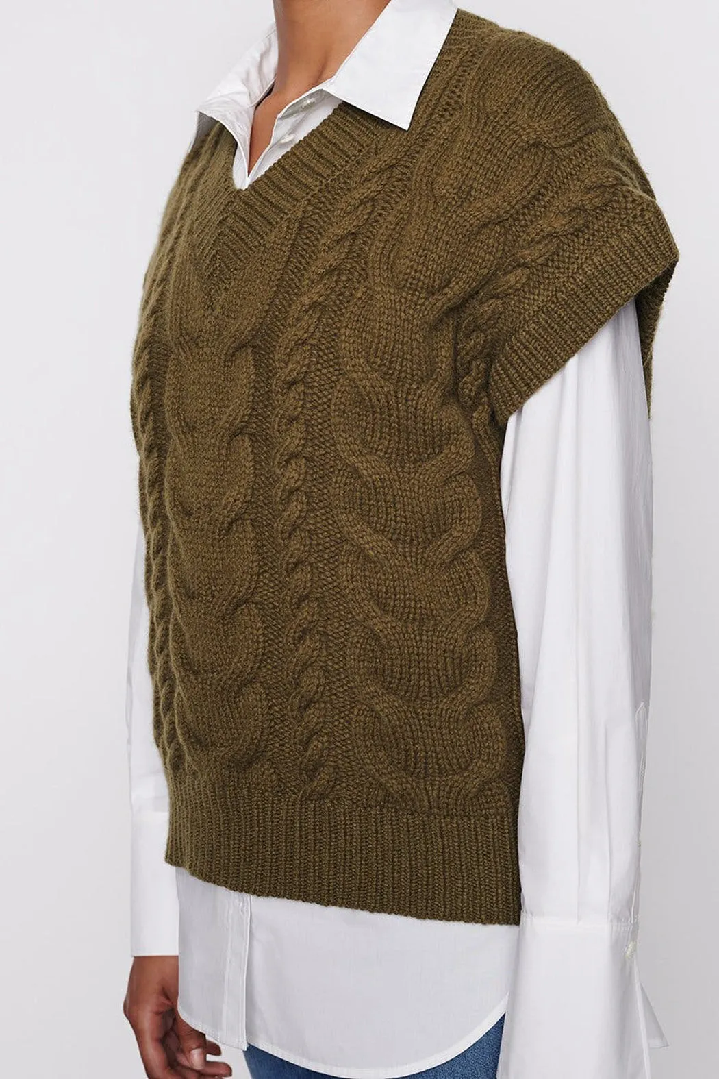 Frame - Cable V Neck Sweater