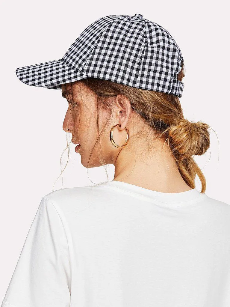 Gingham Baseball Cap