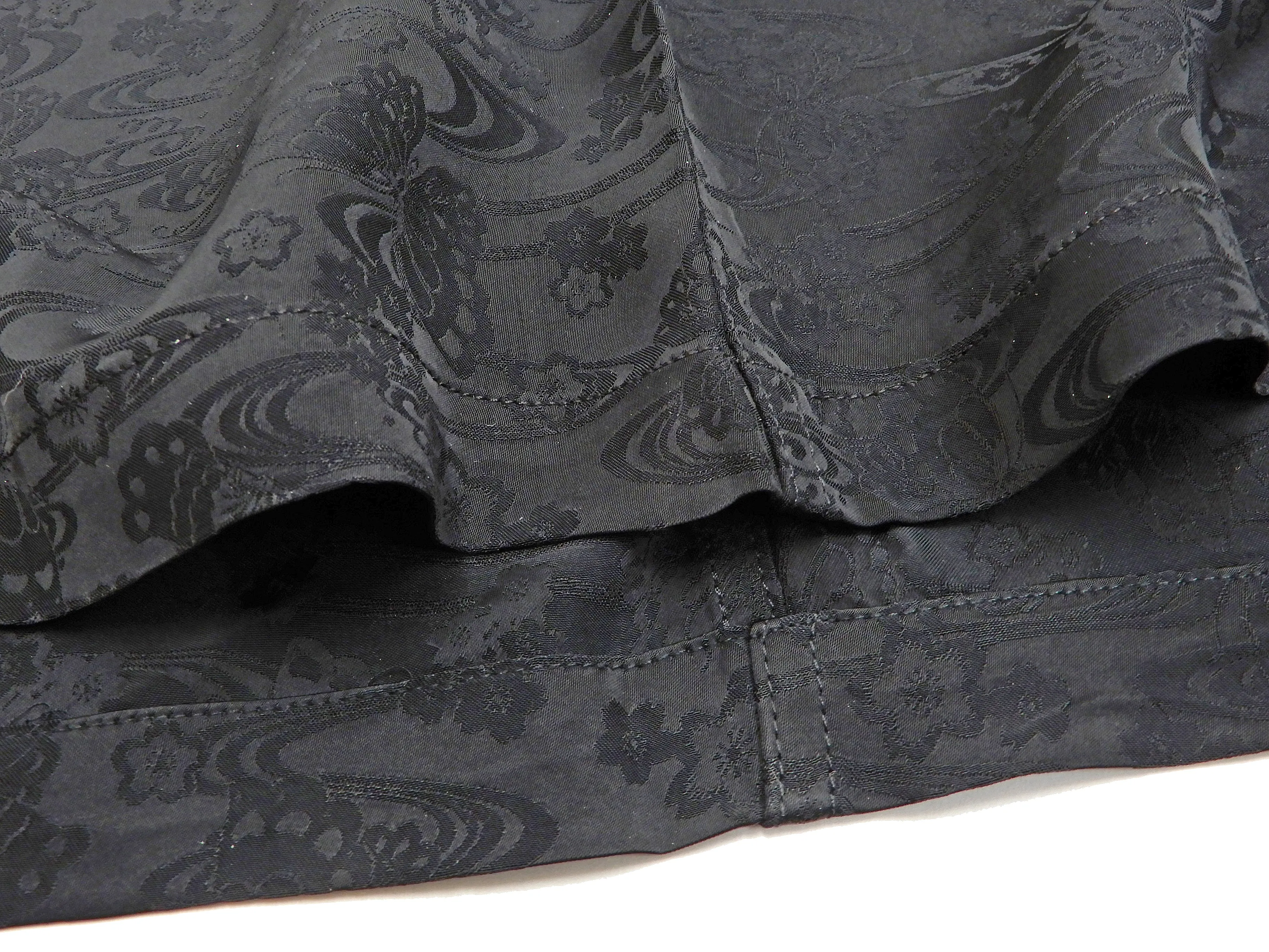 Hanatabi Gakudan Men's S/S Jacquard Shirt with Japanese Art Embroidery SS-003 Black