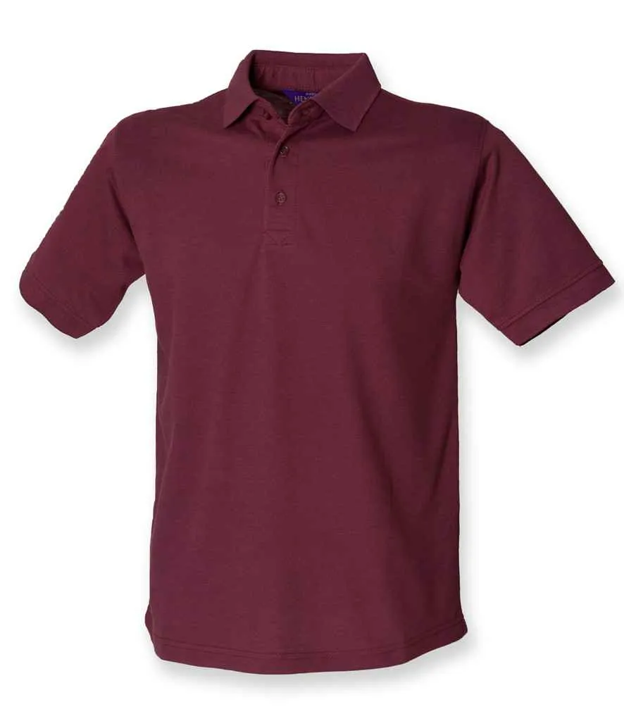 Henbury Heavy Poly/Cotton Pique Polo Shirt - Red, Pink