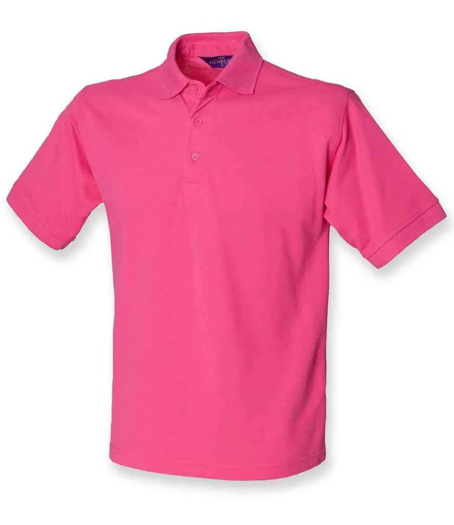 Henbury Heavy Poly/Cotton Pique Polo Shirt - Red, Pink