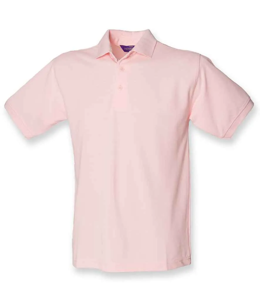 Henbury Heavy Poly/Cotton Pique Polo Shirt - Red, Pink