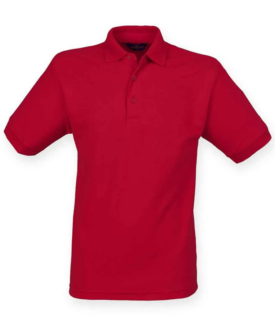 Henbury Heavy Poly/Cotton Pique Polo Shirt - Red, Pink