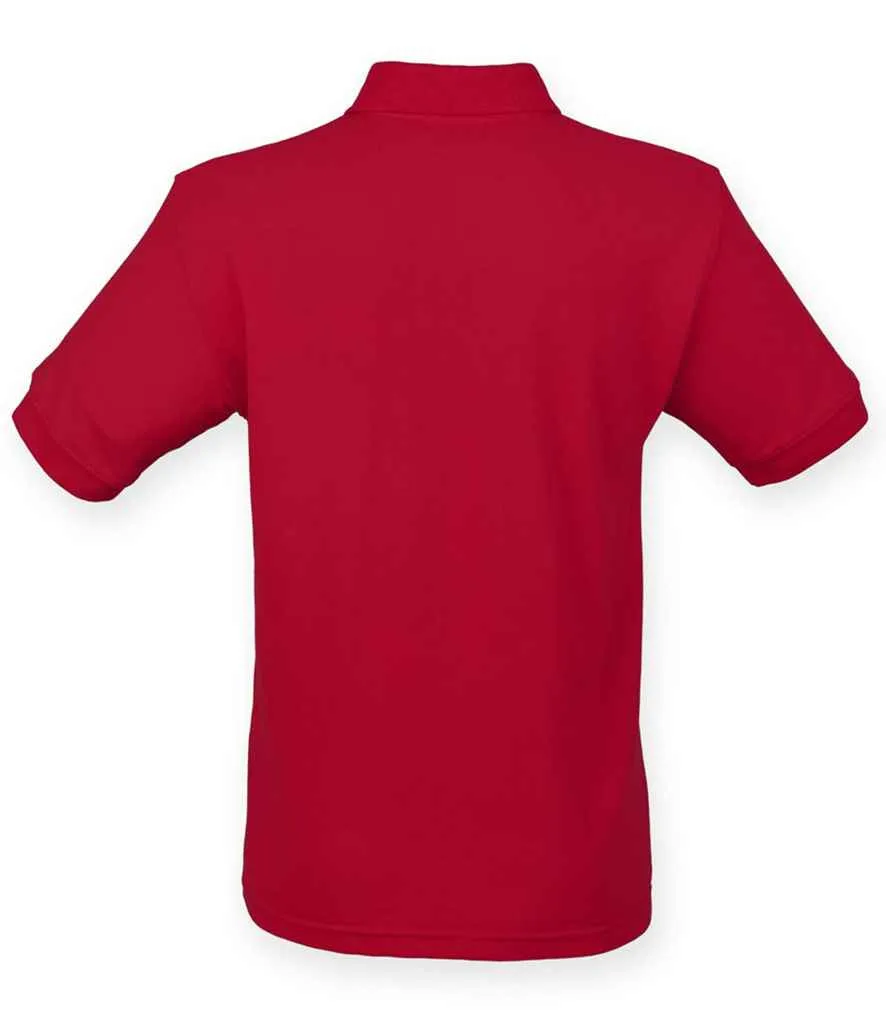 Henbury Heavy Poly/Cotton Pique Polo Shirt - Red, Pink