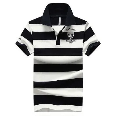 Hot Mens Polo Shirt Brands Slim Casual Men Striped Polo Shirts Brand Clothing Short Sleeve Cotton Contrast Color Polo masculino