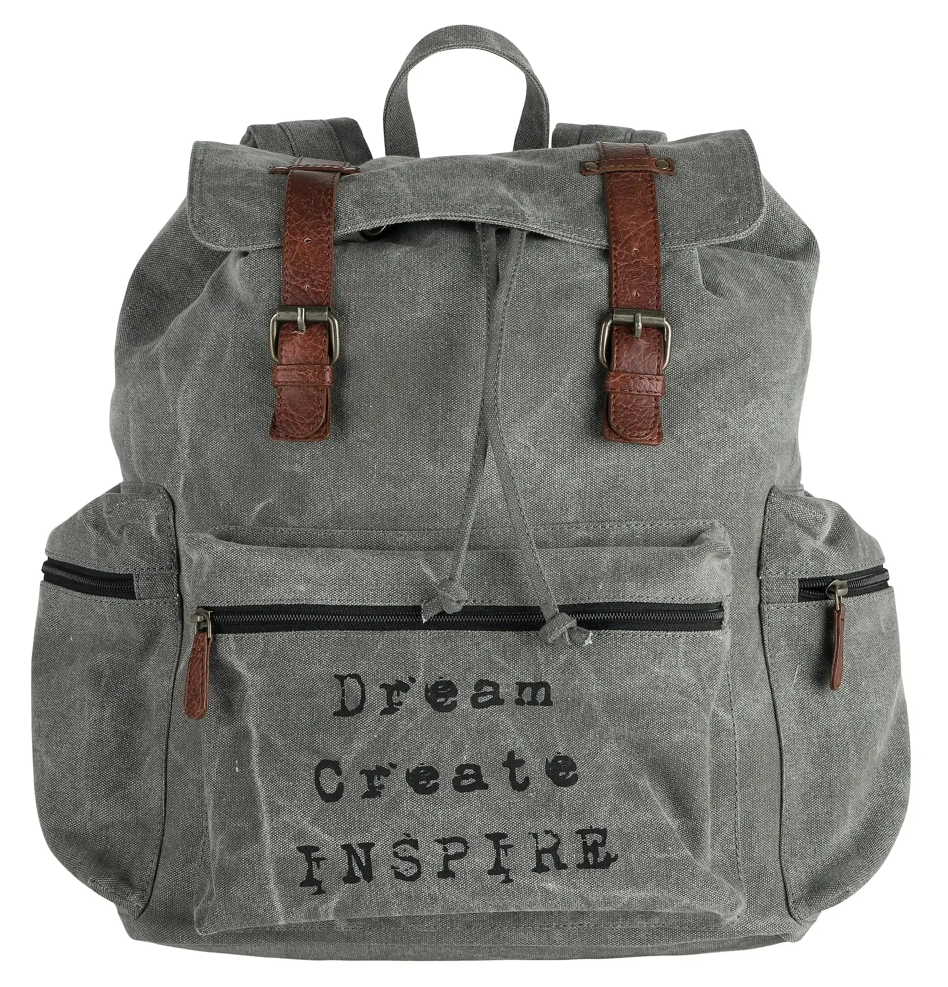 Inspire Canvas Backpack w/Leather Straps