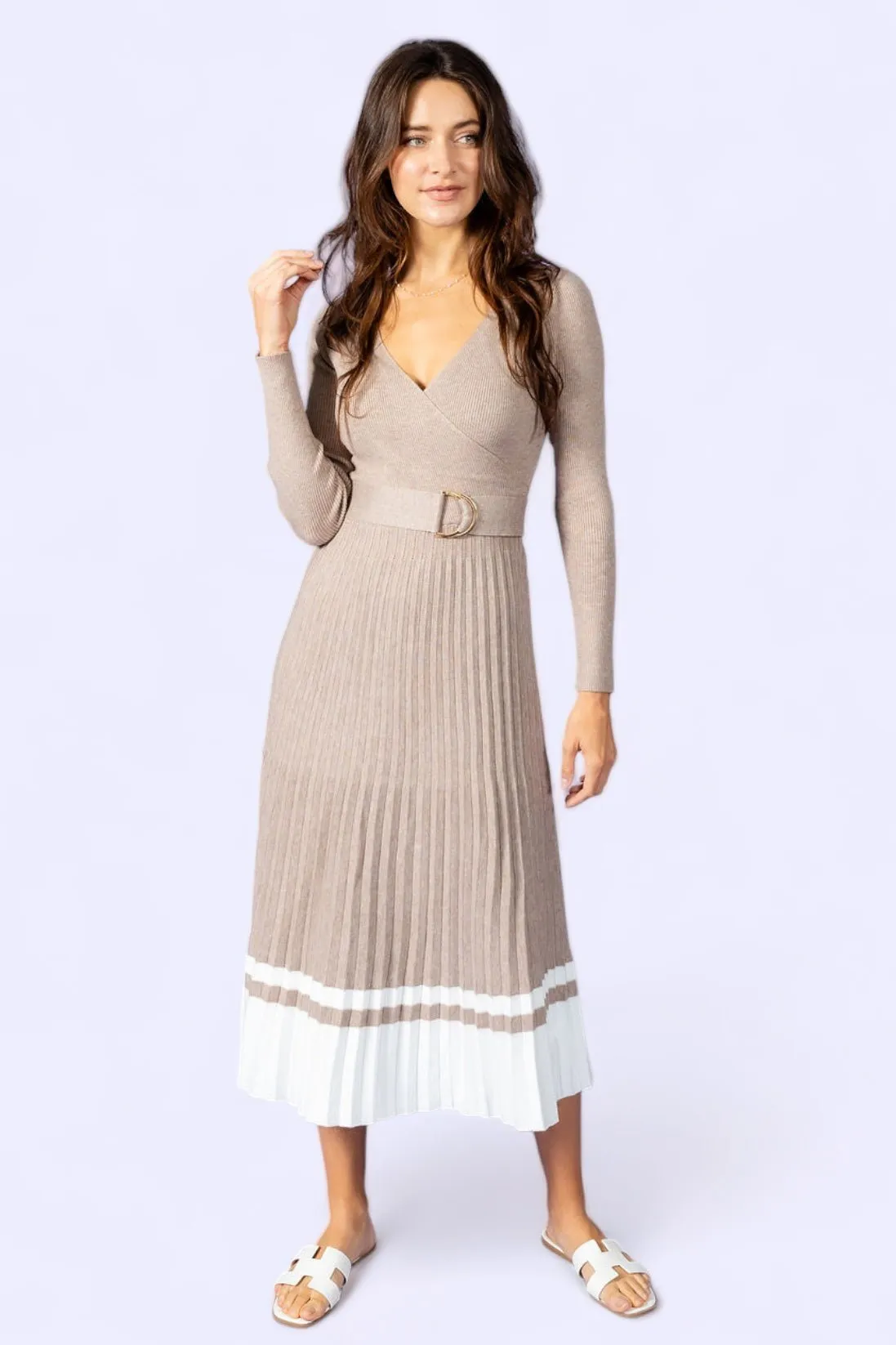 I've Loved You For So Long Pleated Sweater Dress