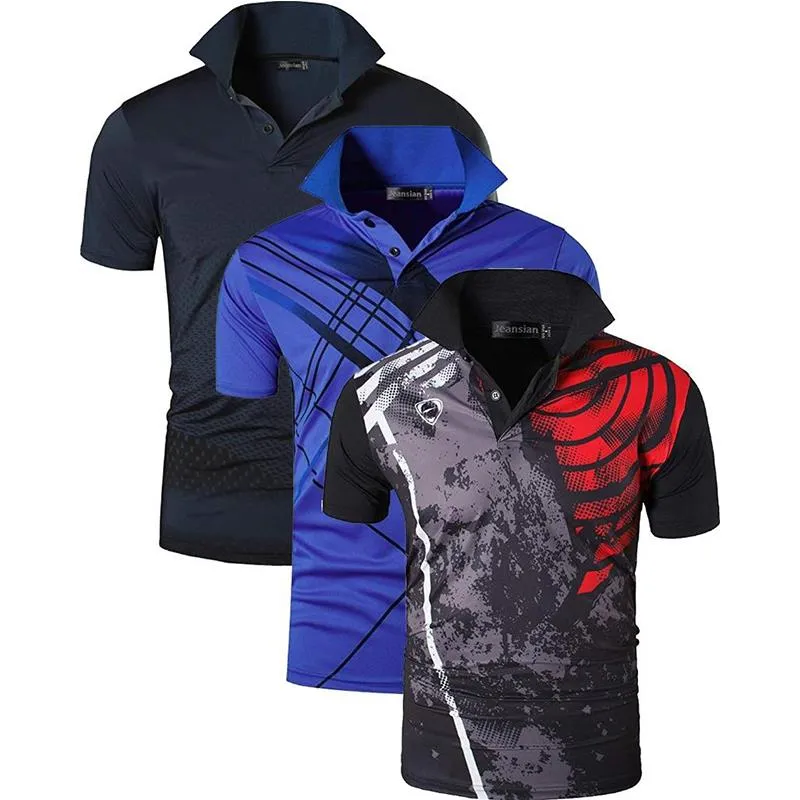 Jeansian 3 Pack Men's Sport Tee Polo Shirts POLOS Polo shirts Golf