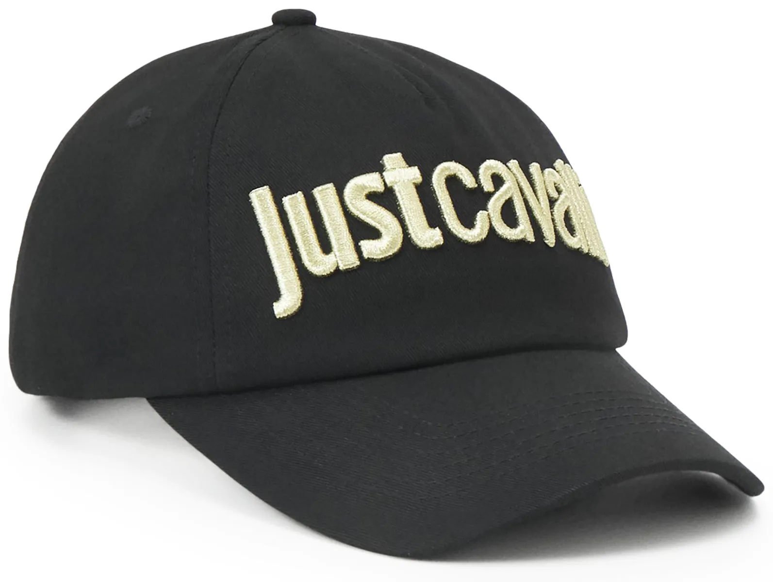 Just Cavalli Baseball Cap In Black Gold For Men