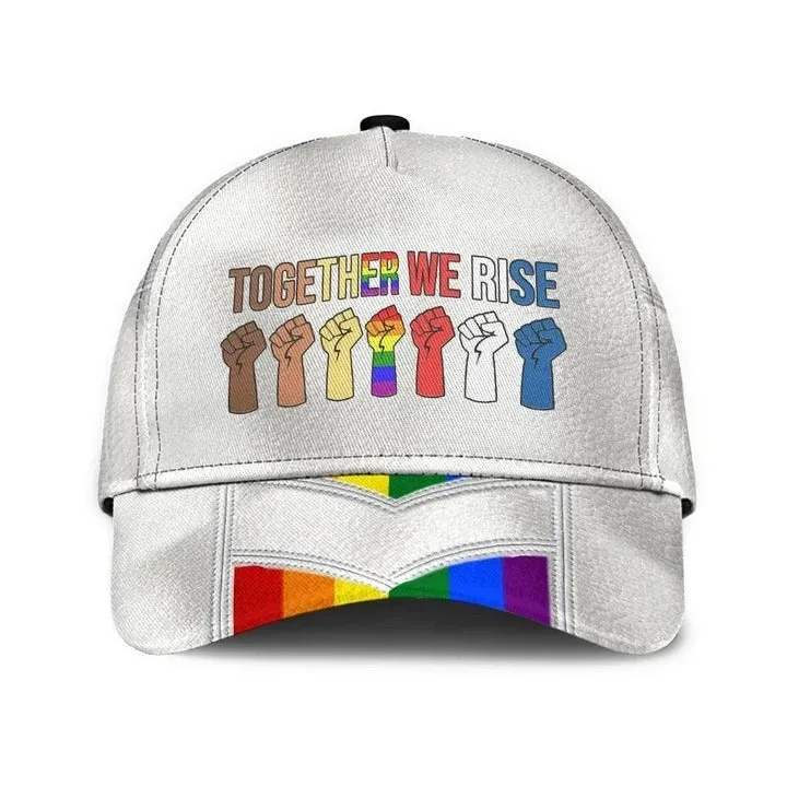 LGBT Cap, Beautiful Lgbt Rainbow Heart Polygon 3D Printing Baseball Cap Hat, Pride Accessories