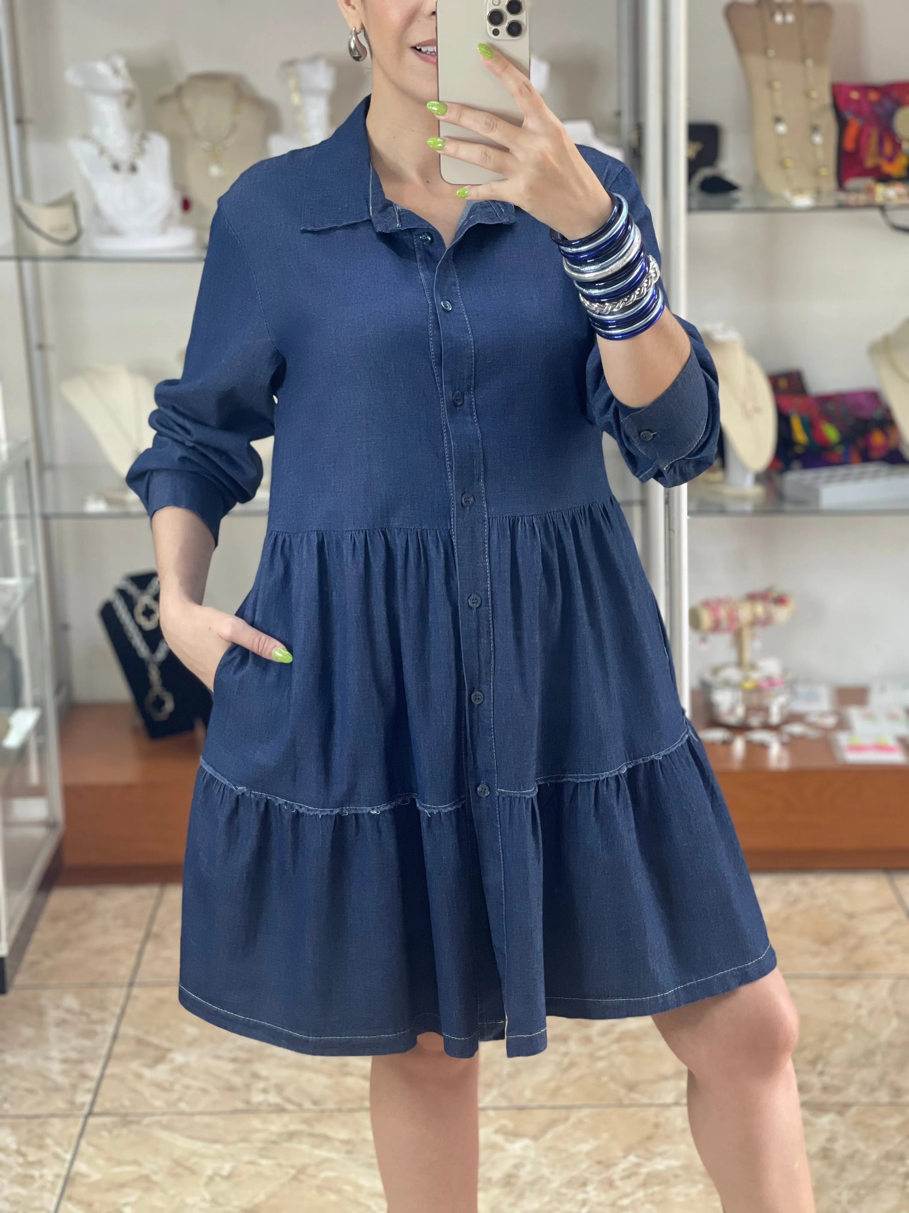 Long Sleeve Denim Dress