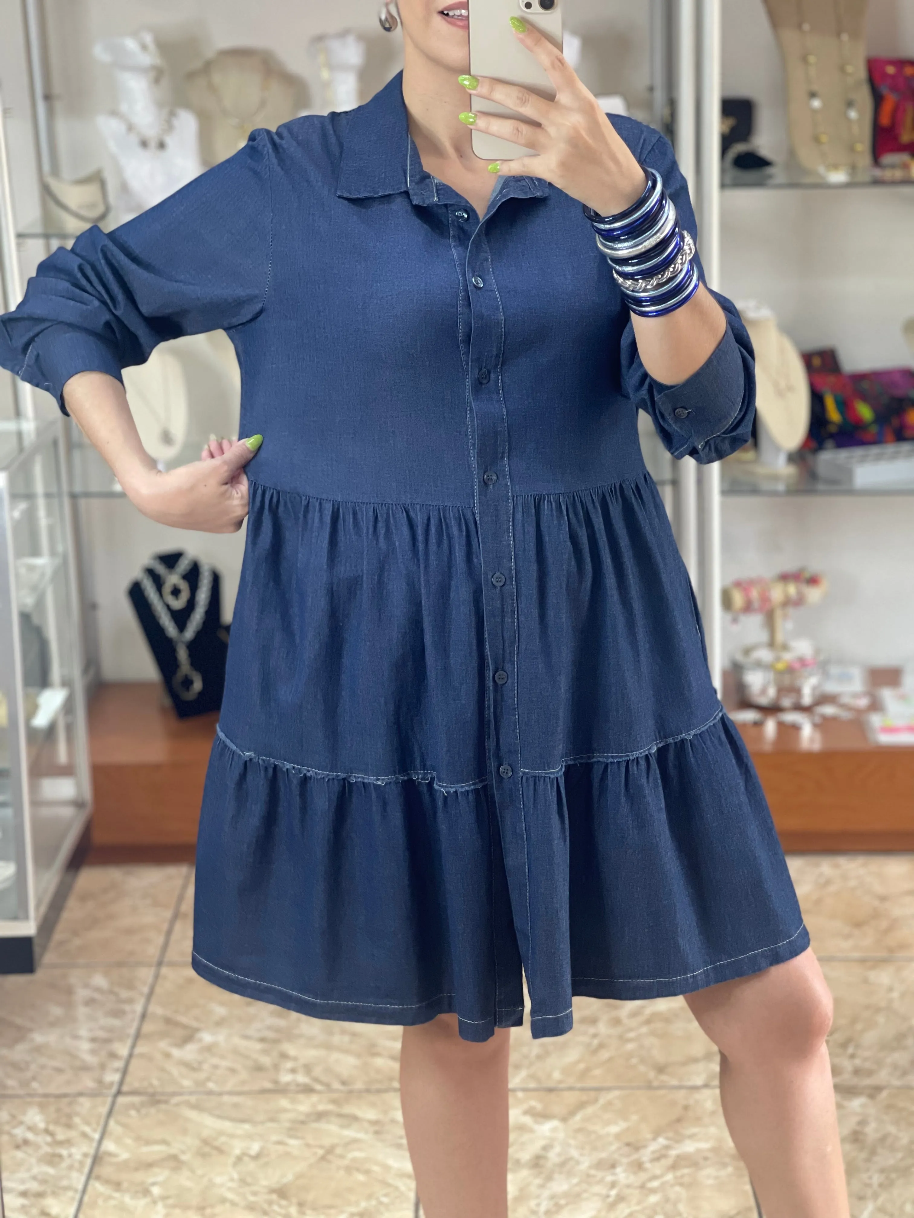 Long Sleeve Denim Dress