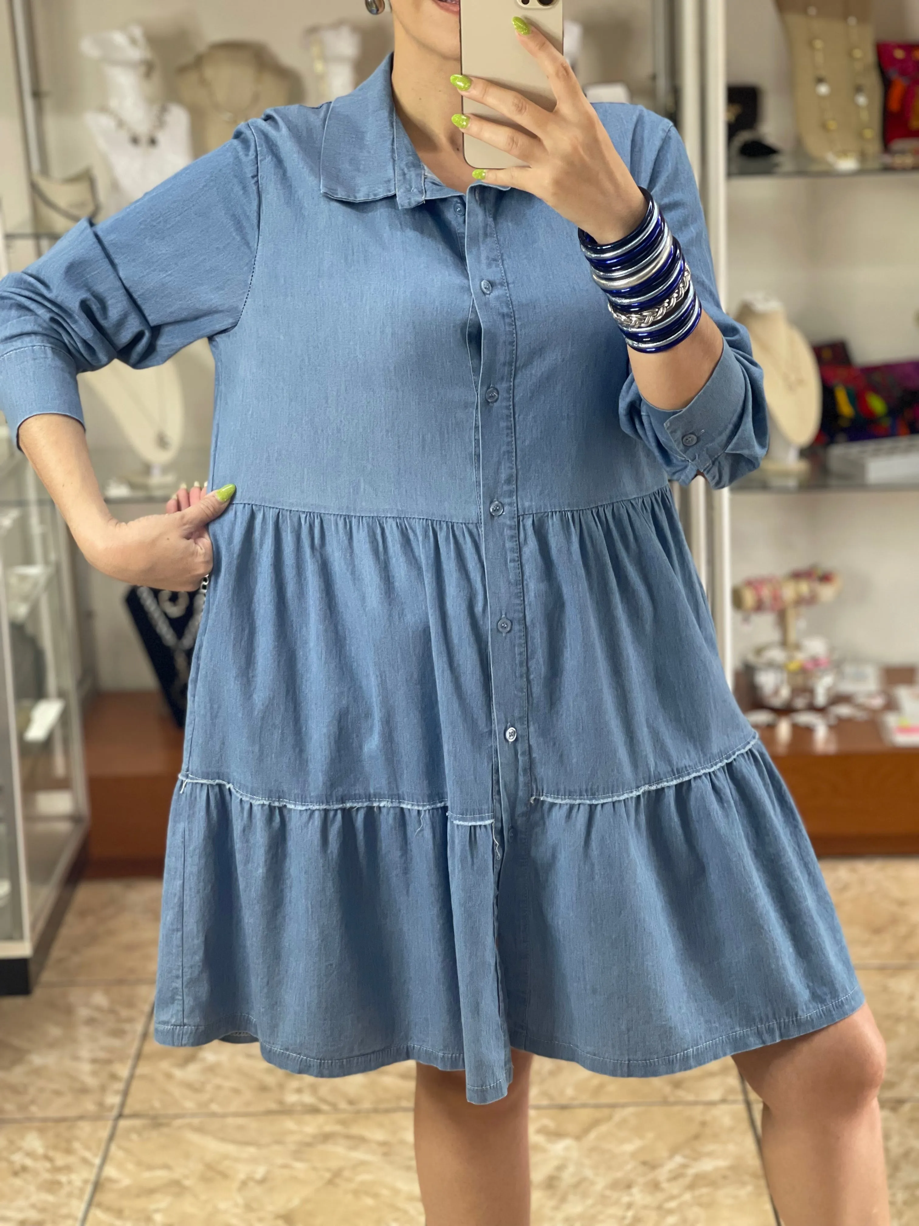 Long Sleeve Denim Dress