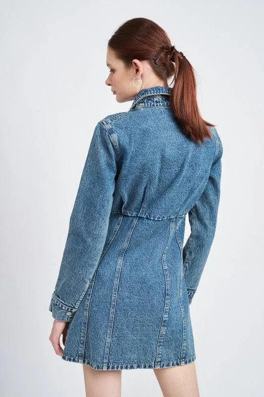 Long Sleeve Denim Shirt Dress