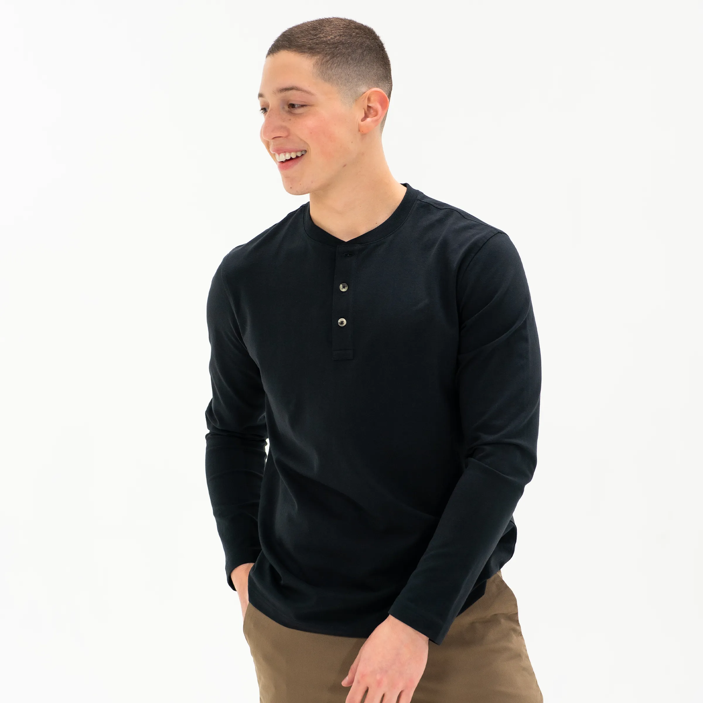 Long Sleeve Stretch Henley