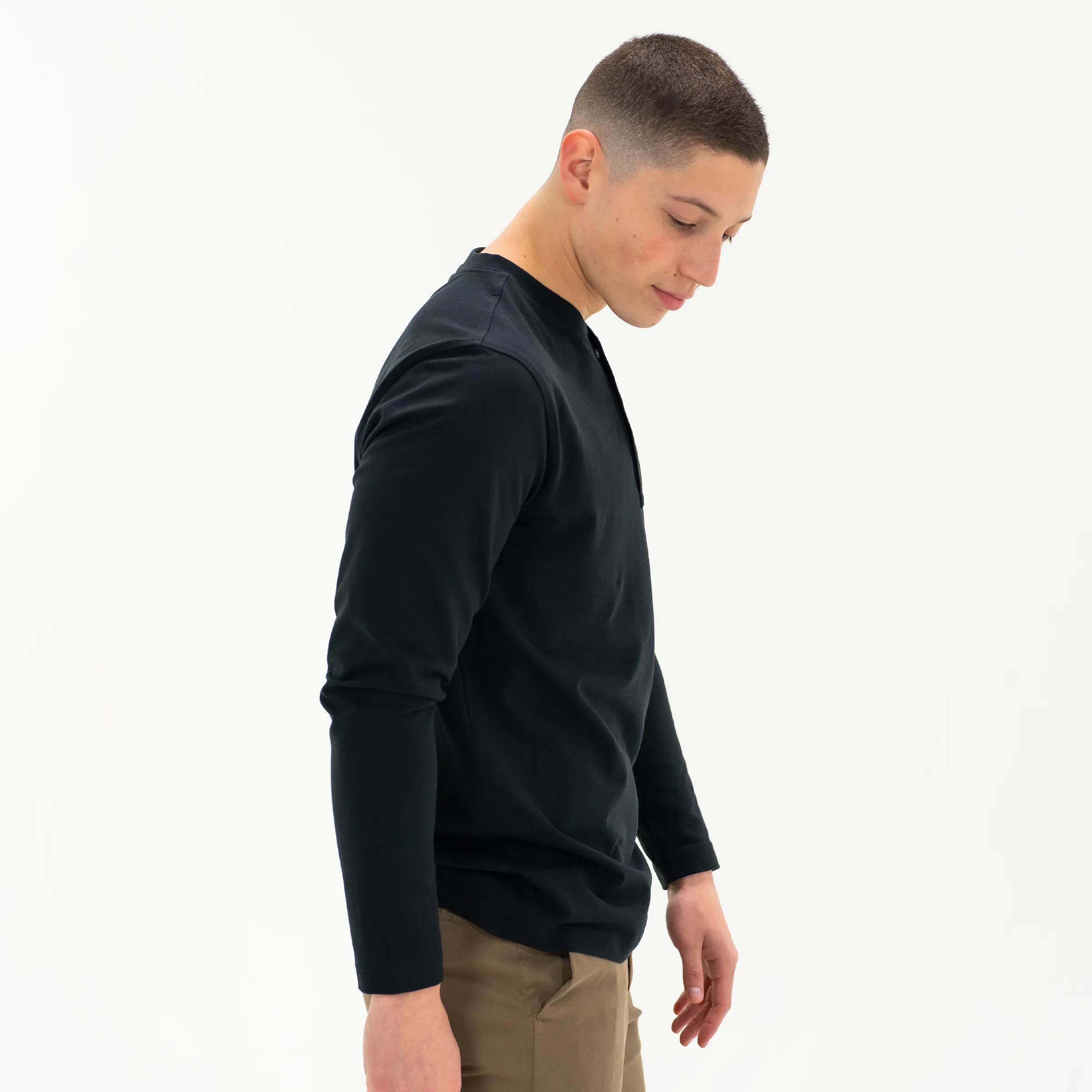 Long Sleeve Stretch Henley