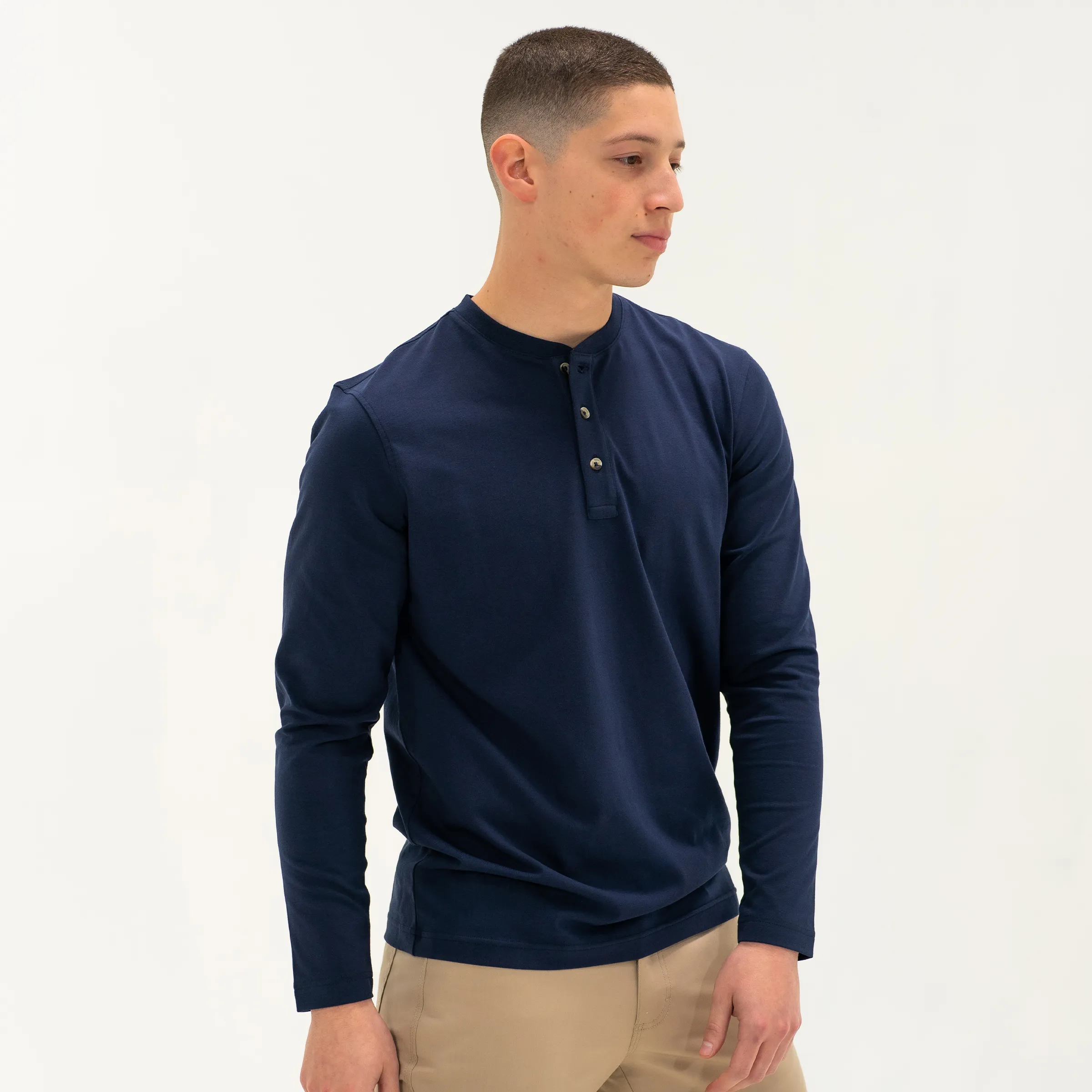 Long Sleeve Stretch Henley