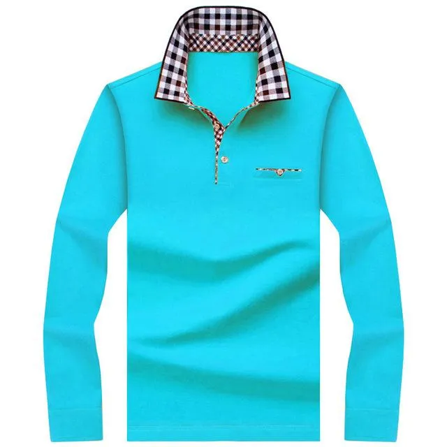 Long Sleeve Striped Polo Shirt