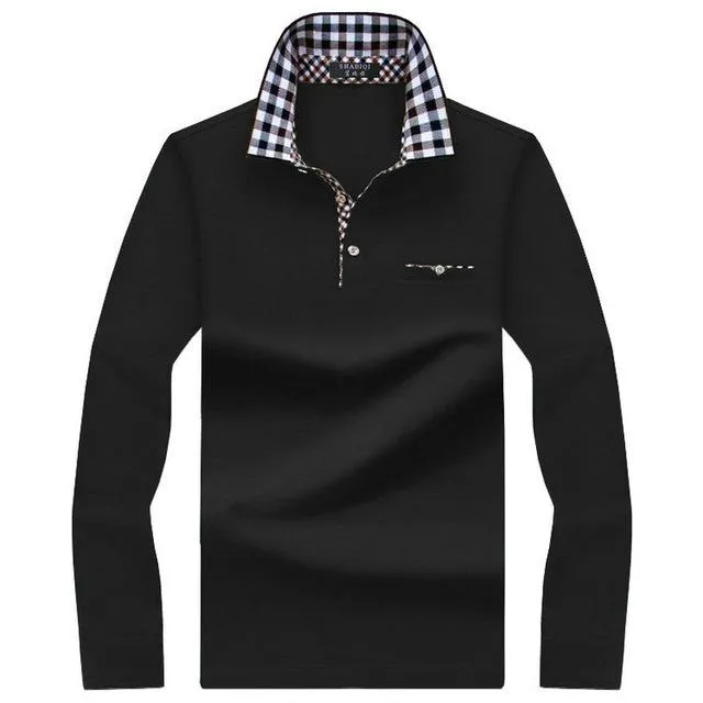 Long Sleeve Striped Polo Shirt