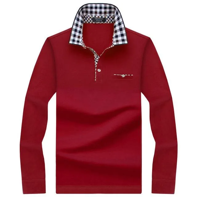 Long Sleeve Striped Polo Shirt