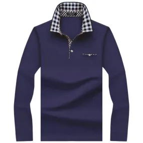 Long Sleeve Striped Polo Shirt