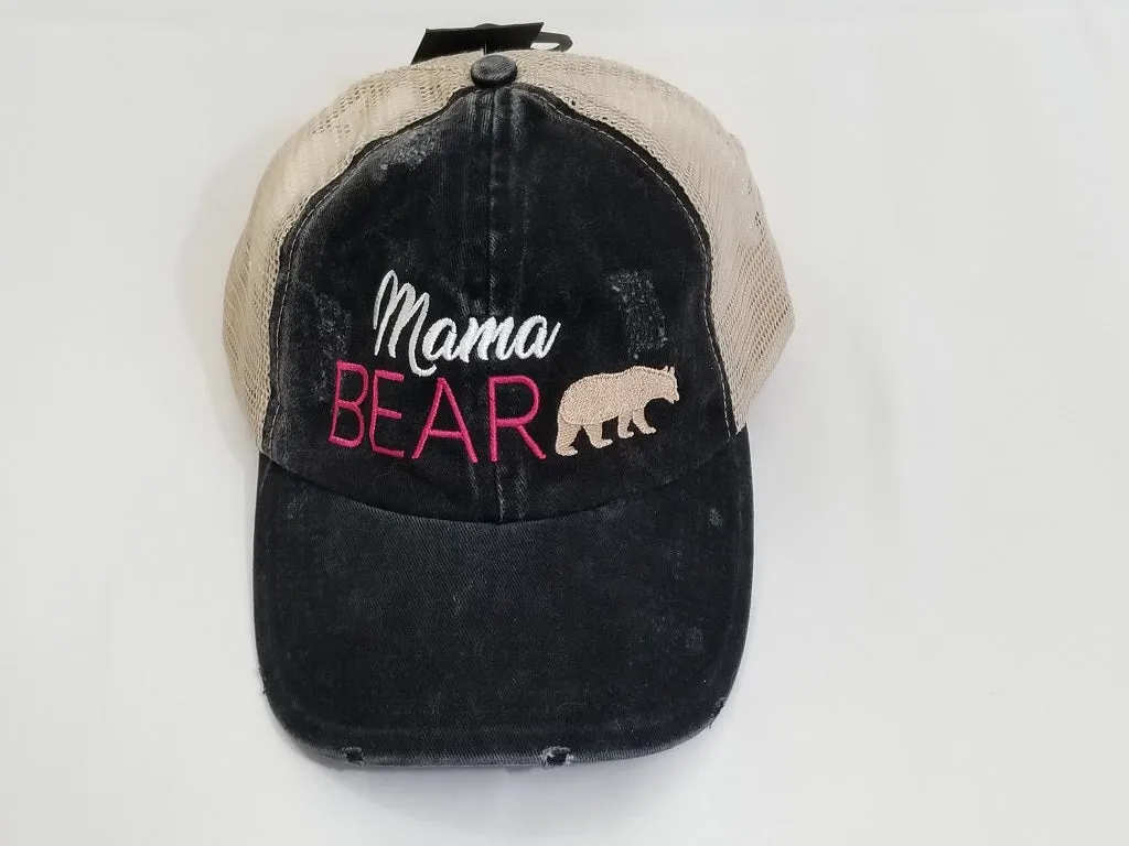 Mama Bear washed baseball cap